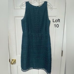 LOFT Deep Teal Midi Dress